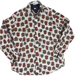 VINTAGE Tommy Hilfiger All Over Print Long Sleeve Button Up Shirt Men's Medium